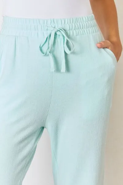 Lucinda Mint Drawstring Ultra Soft Knit Jogger - Online Exclusive