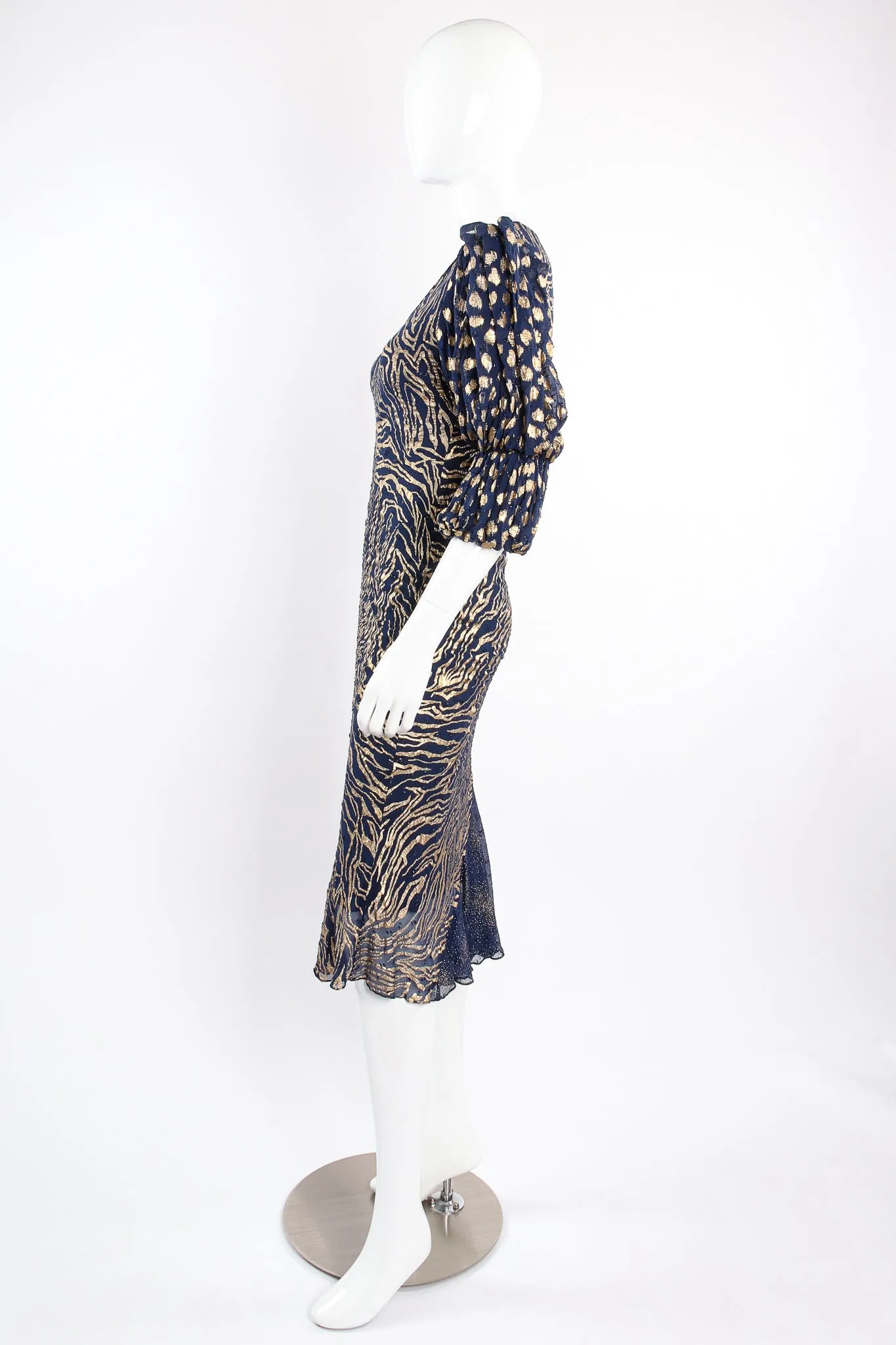 Metallic Animal Bias Dress
