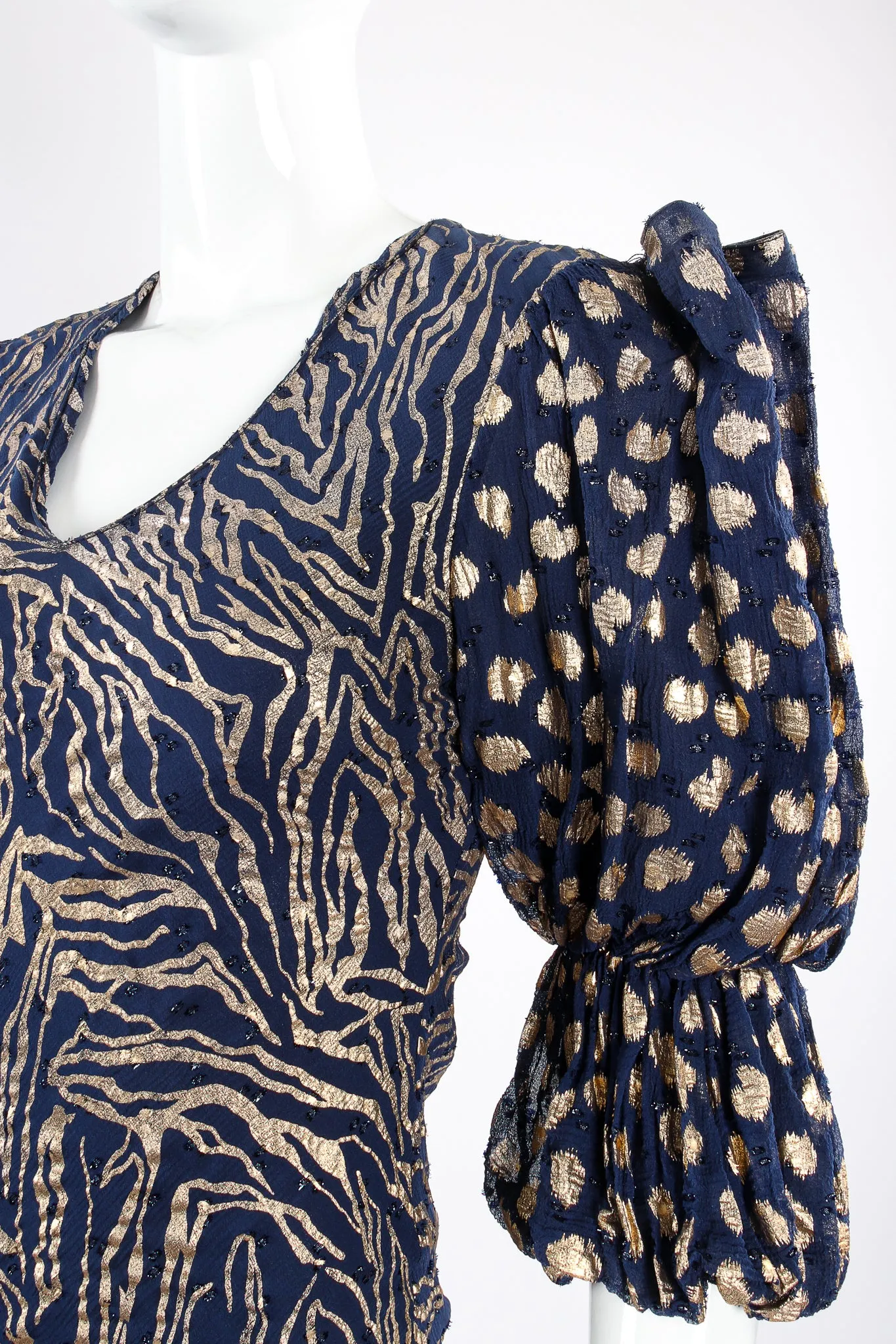 Metallic Animal Bias Dress