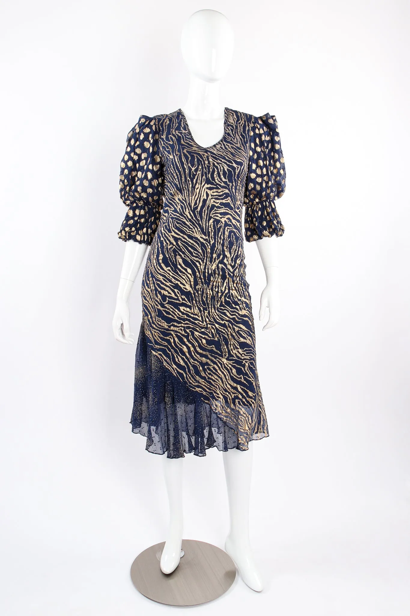 Metallic Animal Bias Dress