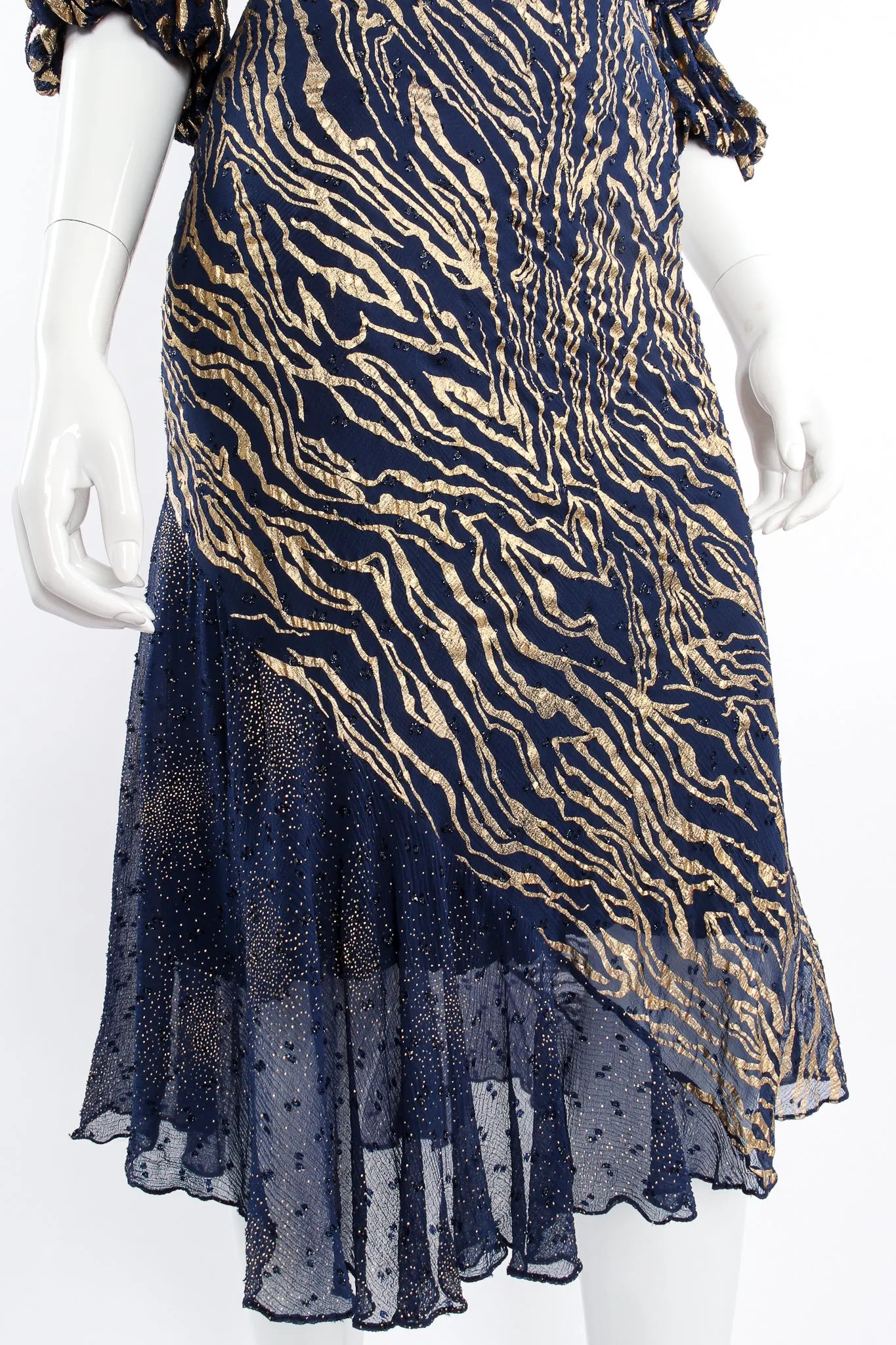 Metallic Animal Bias Dress