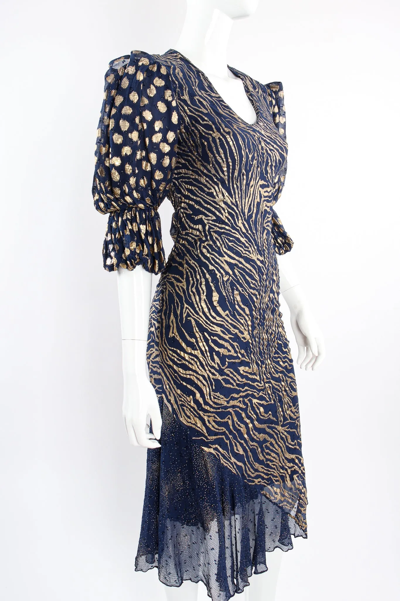 Metallic Animal Bias Dress