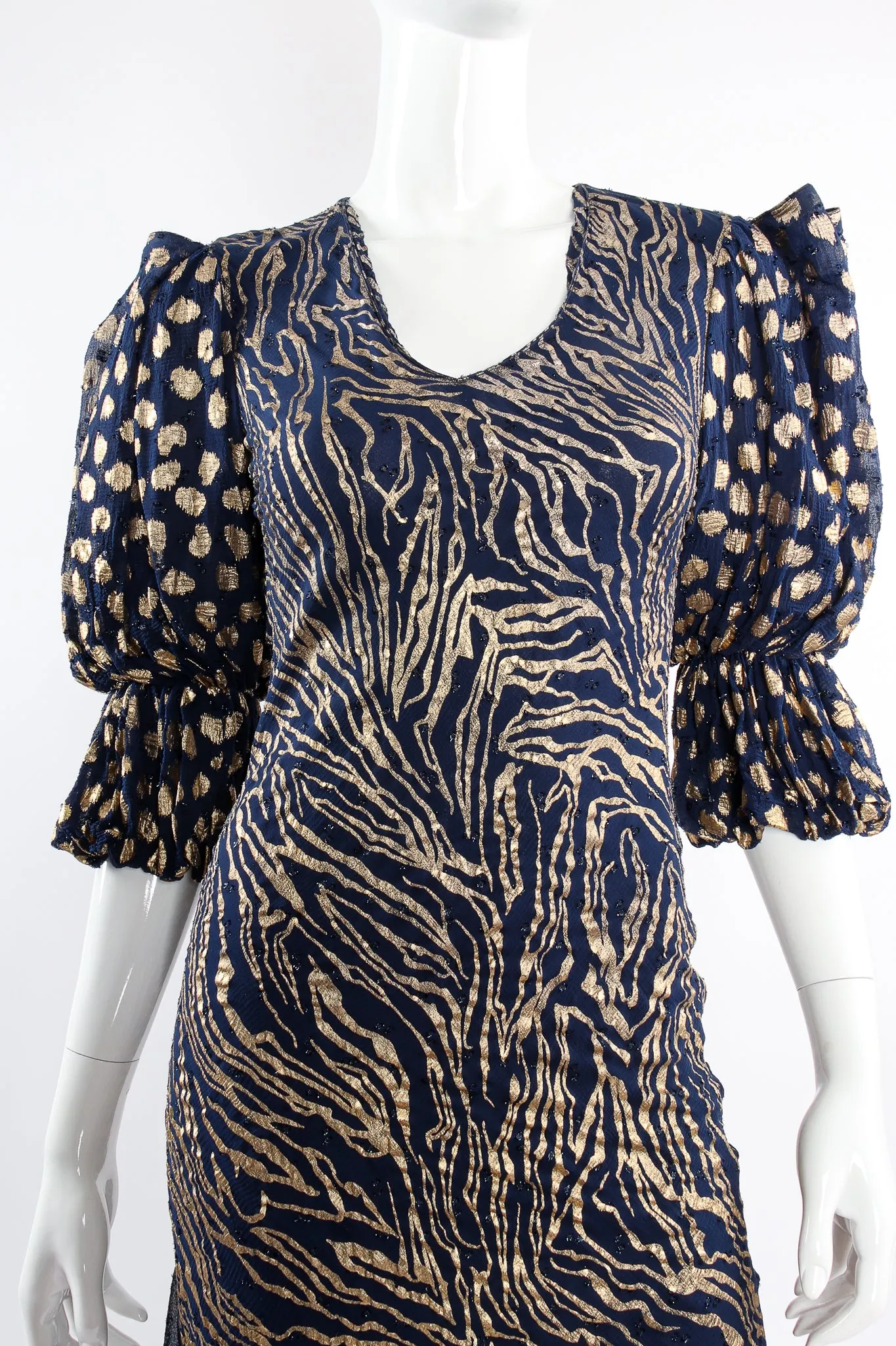 Metallic Animal Bias Dress