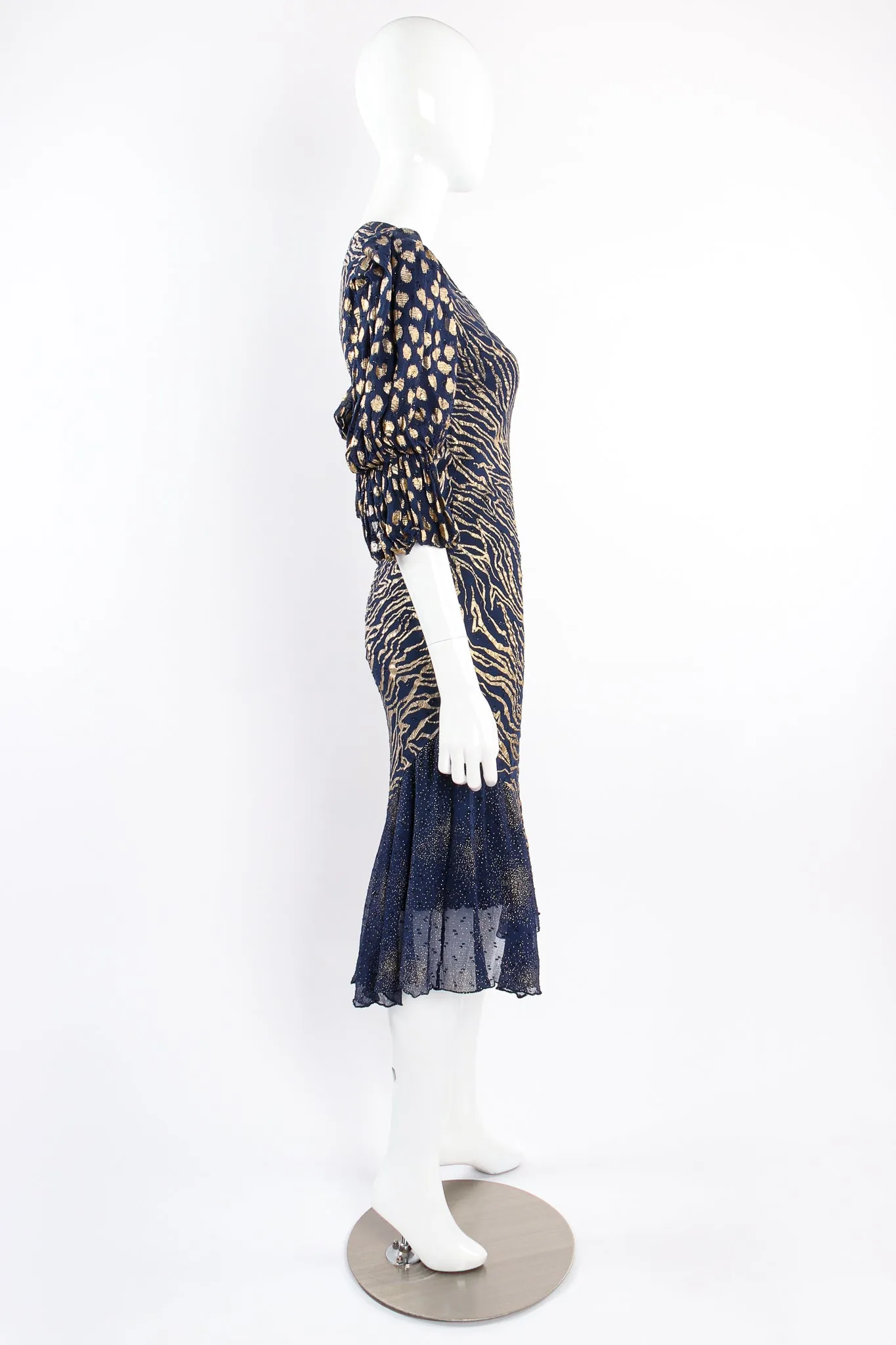 Metallic Animal Bias Dress