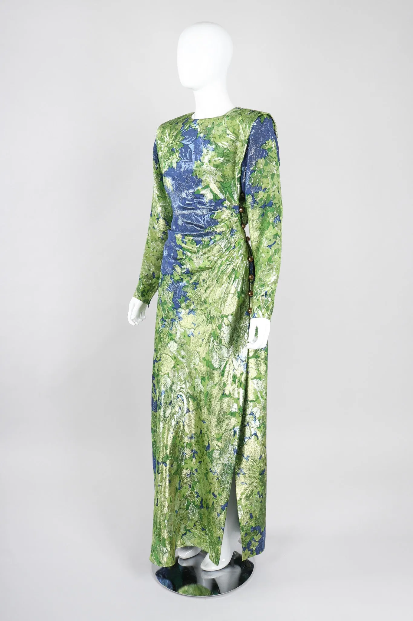 Metallic Lamé Leaf Dress
