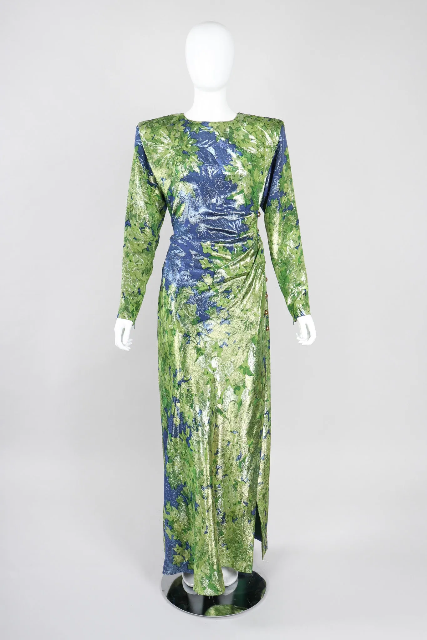 Metallic Lamé Leaf Dress