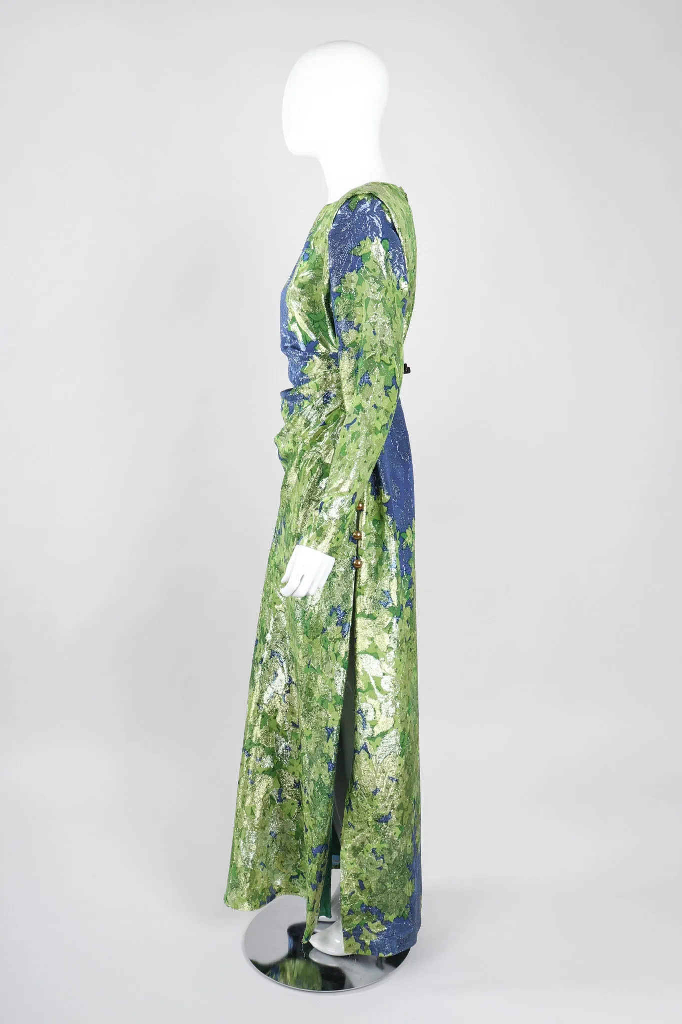 Metallic Lamé Leaf Dress