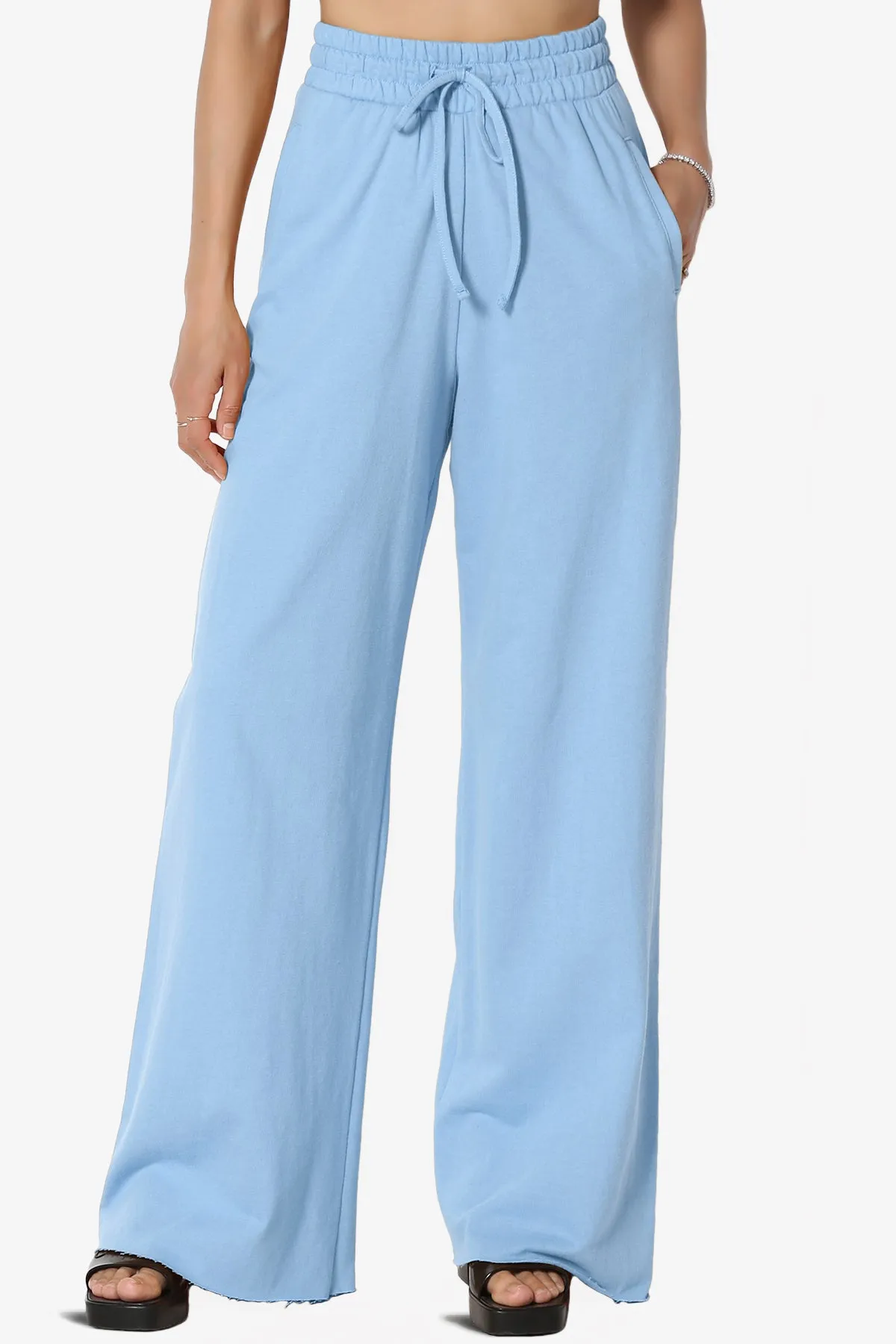 Nia Cotton Terry Wide Leg Track Pants PLUS