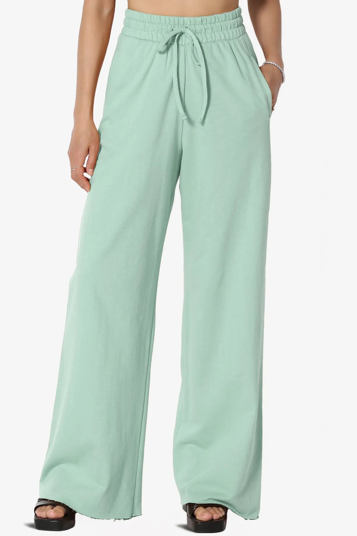 Nia Cotton Terry Wide Leg Track Pants PLUS