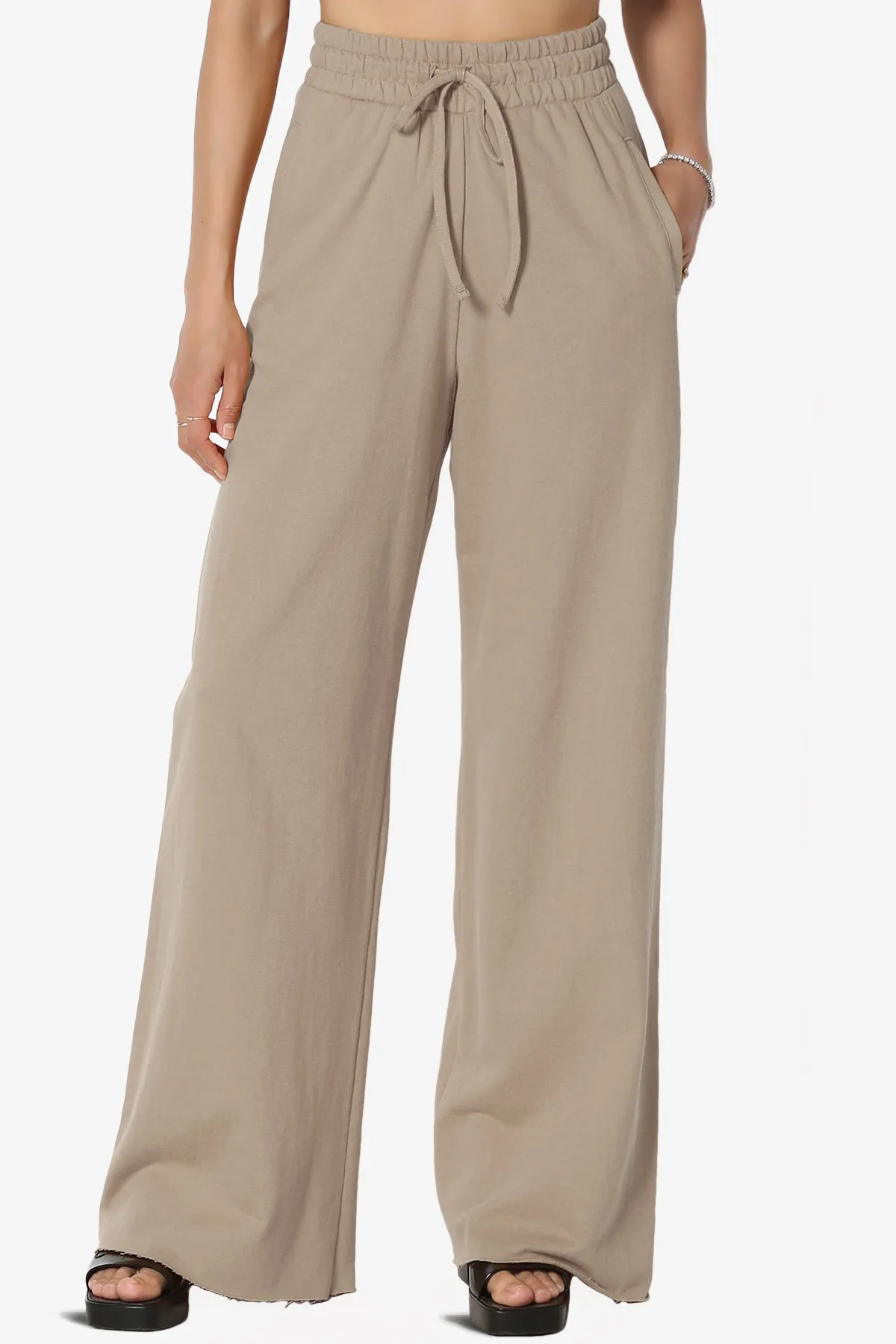 Nia Cotton Terry Wide Leg Track Pants PLUS