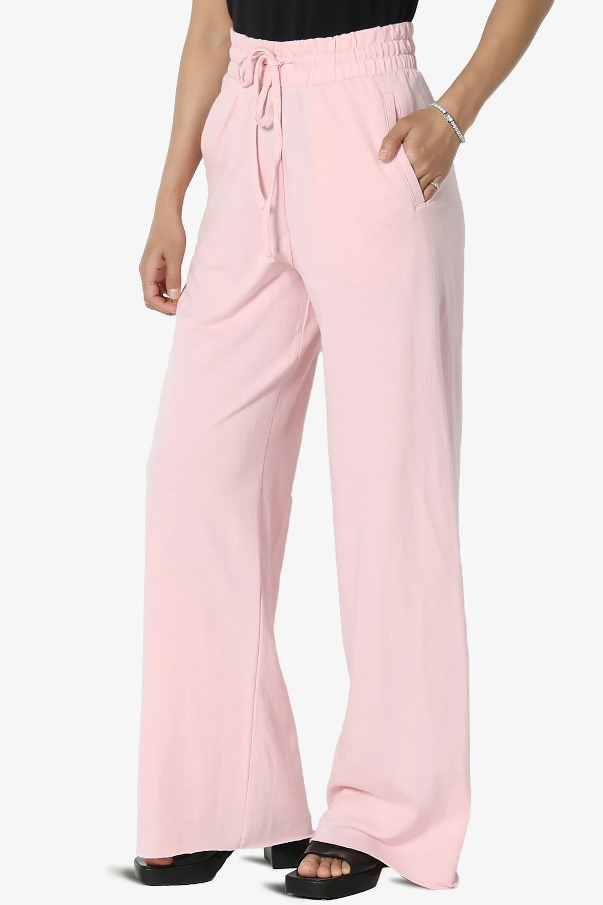 Nia Cotton Terry Wide Leg Track Pants PLUS