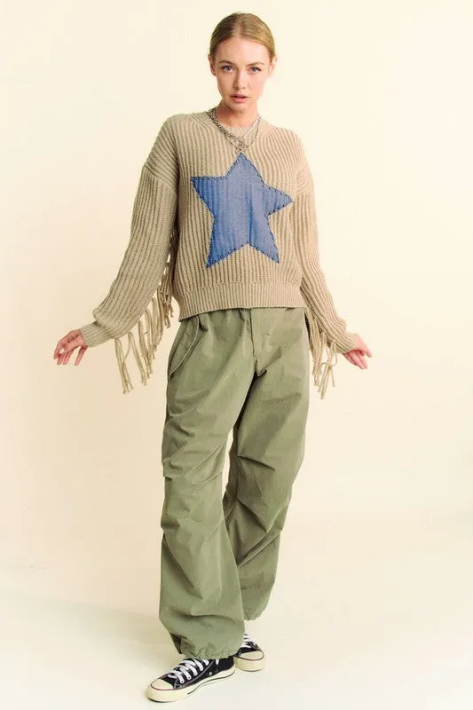 Olive Green Drawstring Baggy Pants with Pockets