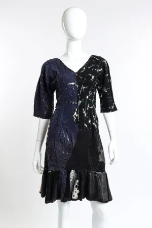 Patchwork Metallic Dress