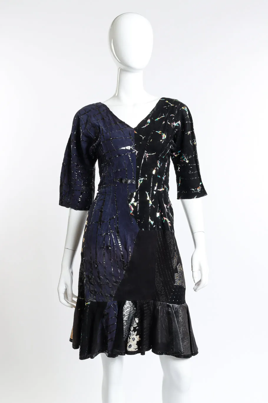 Patchwork Metallic Dress