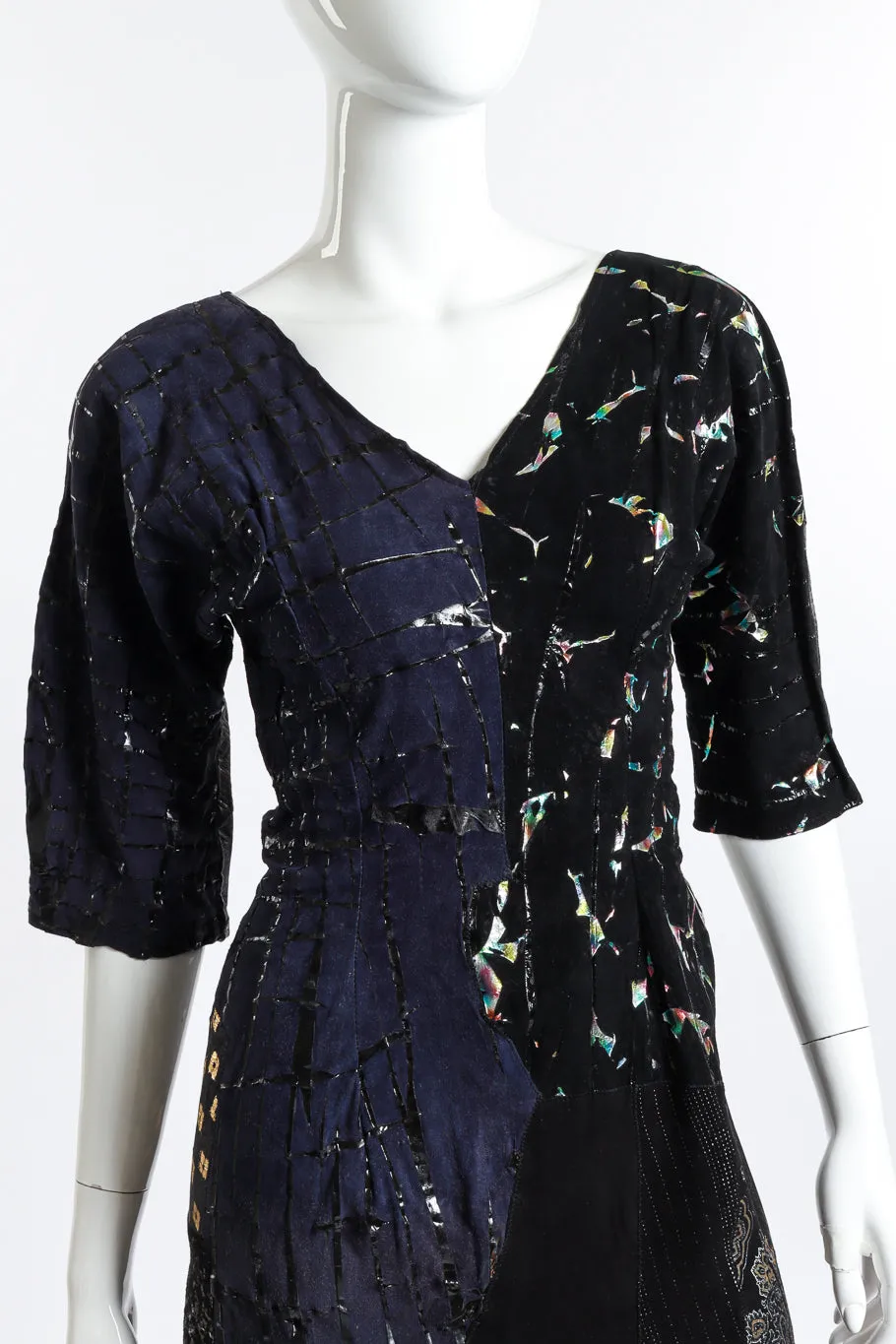 Patchwork Metallic Dress