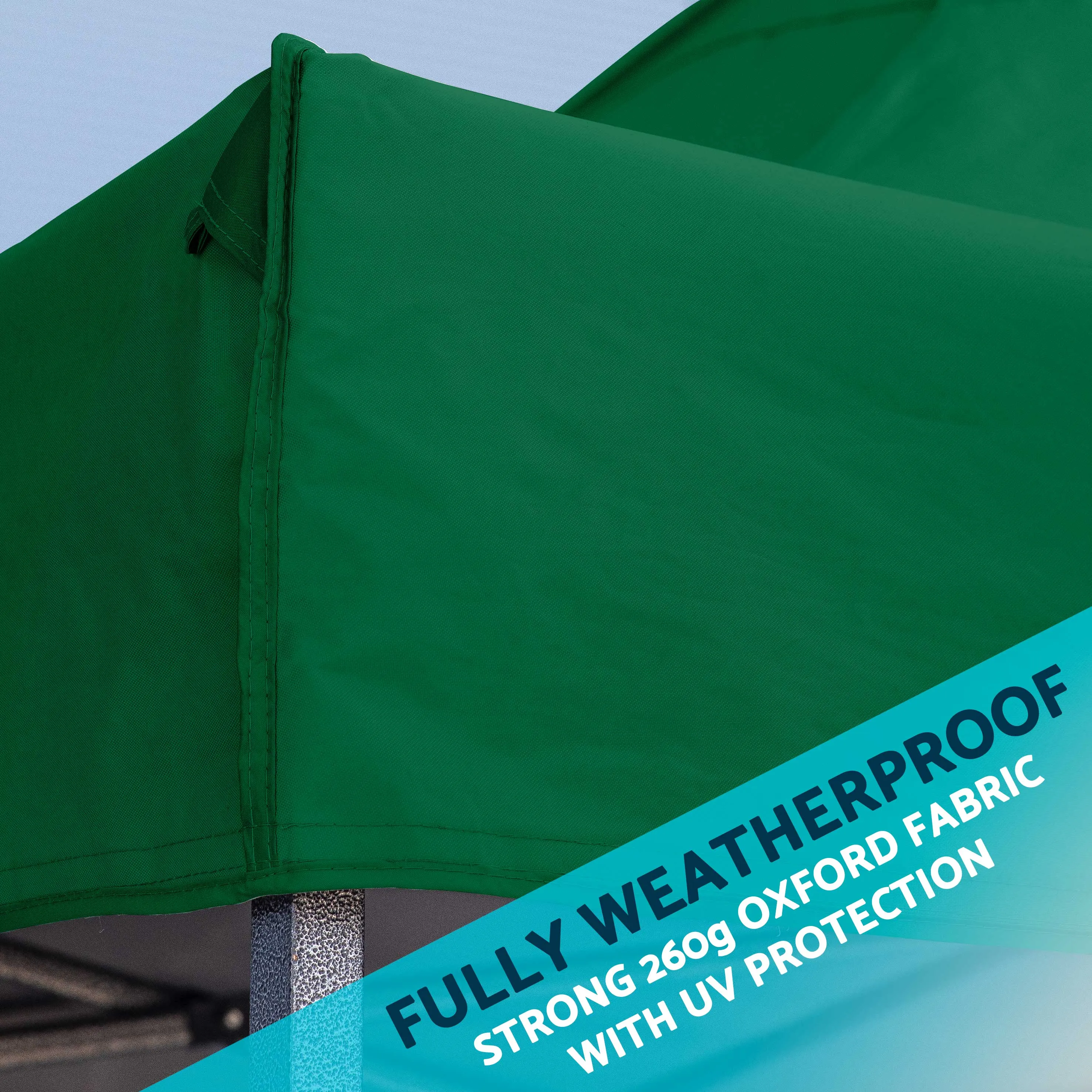 Premium 3x3m Pop-Up Gazebo, Water Resistant, Carry Bag, Stakes & Weight Bags - Dark Green - DG132
