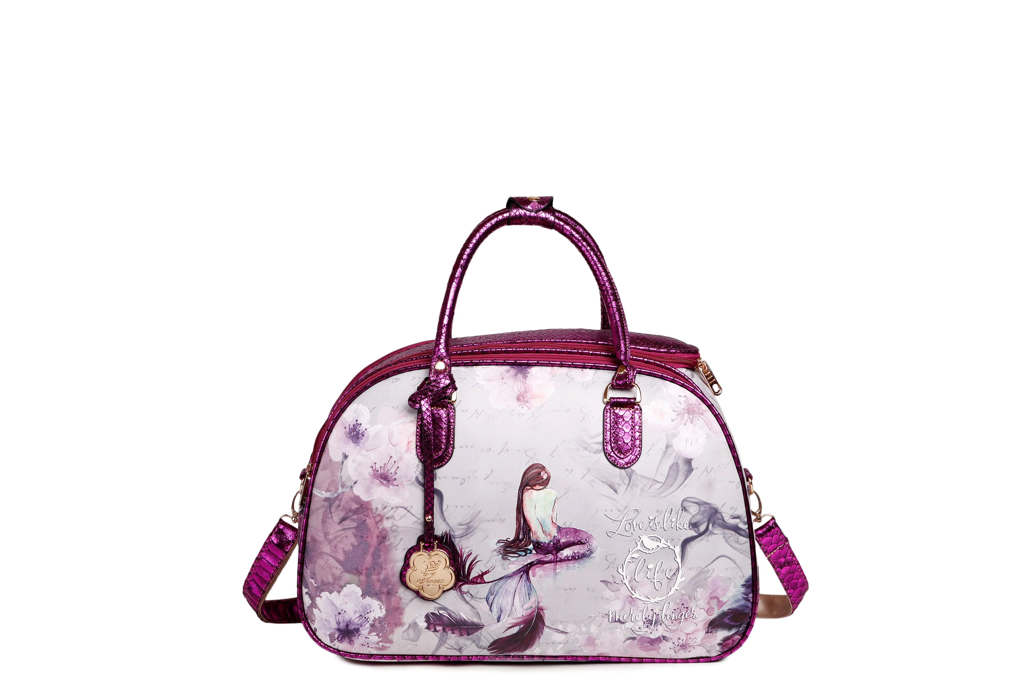 Princess Mera 3PC Set | Rolling Duffel Bag Set   Wallet [BCD6988-6977-WA]