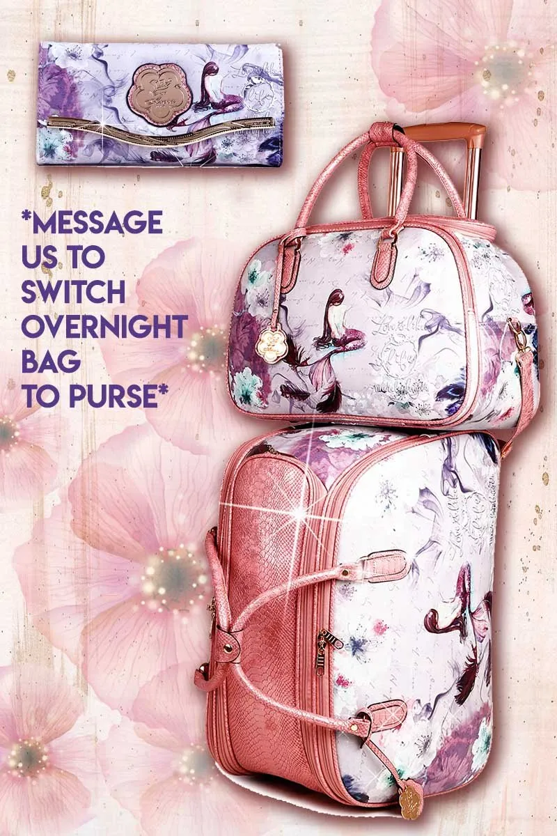 Princess Mera 3PC Set | Rolling Duffel Bag Set   Wallet [BCD6988-6977-WA]
