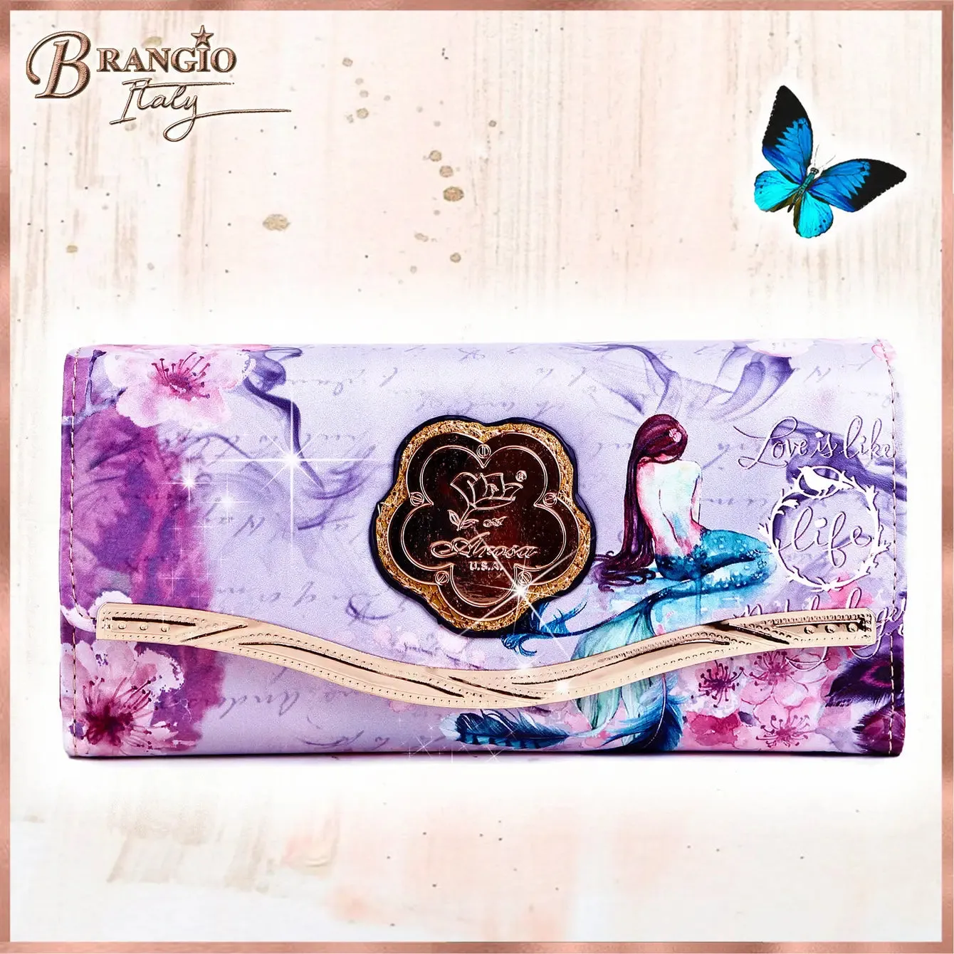 Princess Mera 3PC Set | Rolling Duffel Bag Set   Wallet [BCD6988-6977-WA]