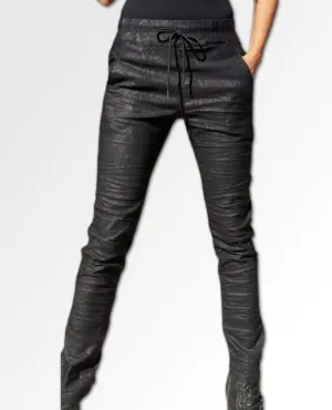 Shely Drawstring Black Python Flog