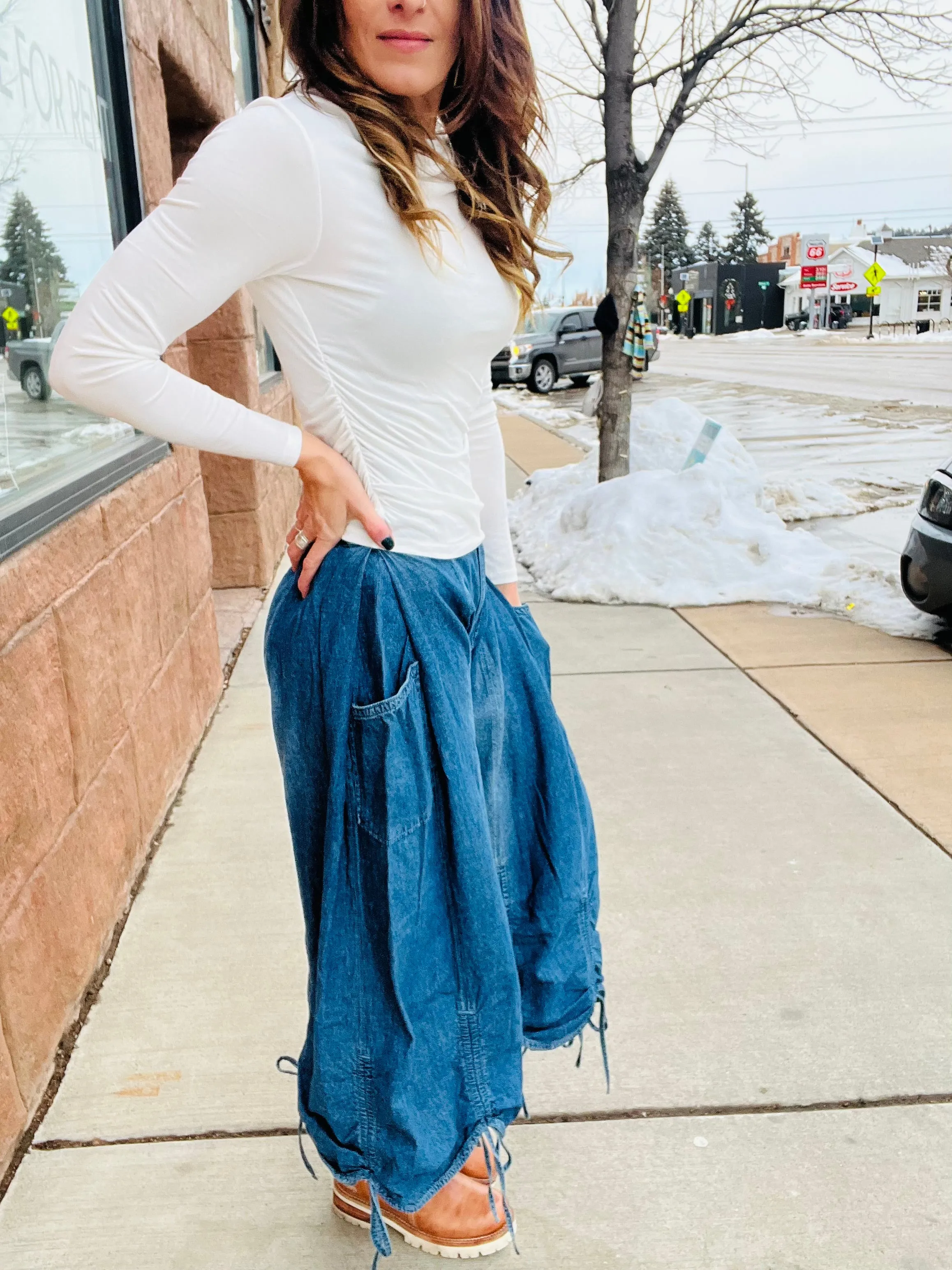 Slouchy Cropped Denim