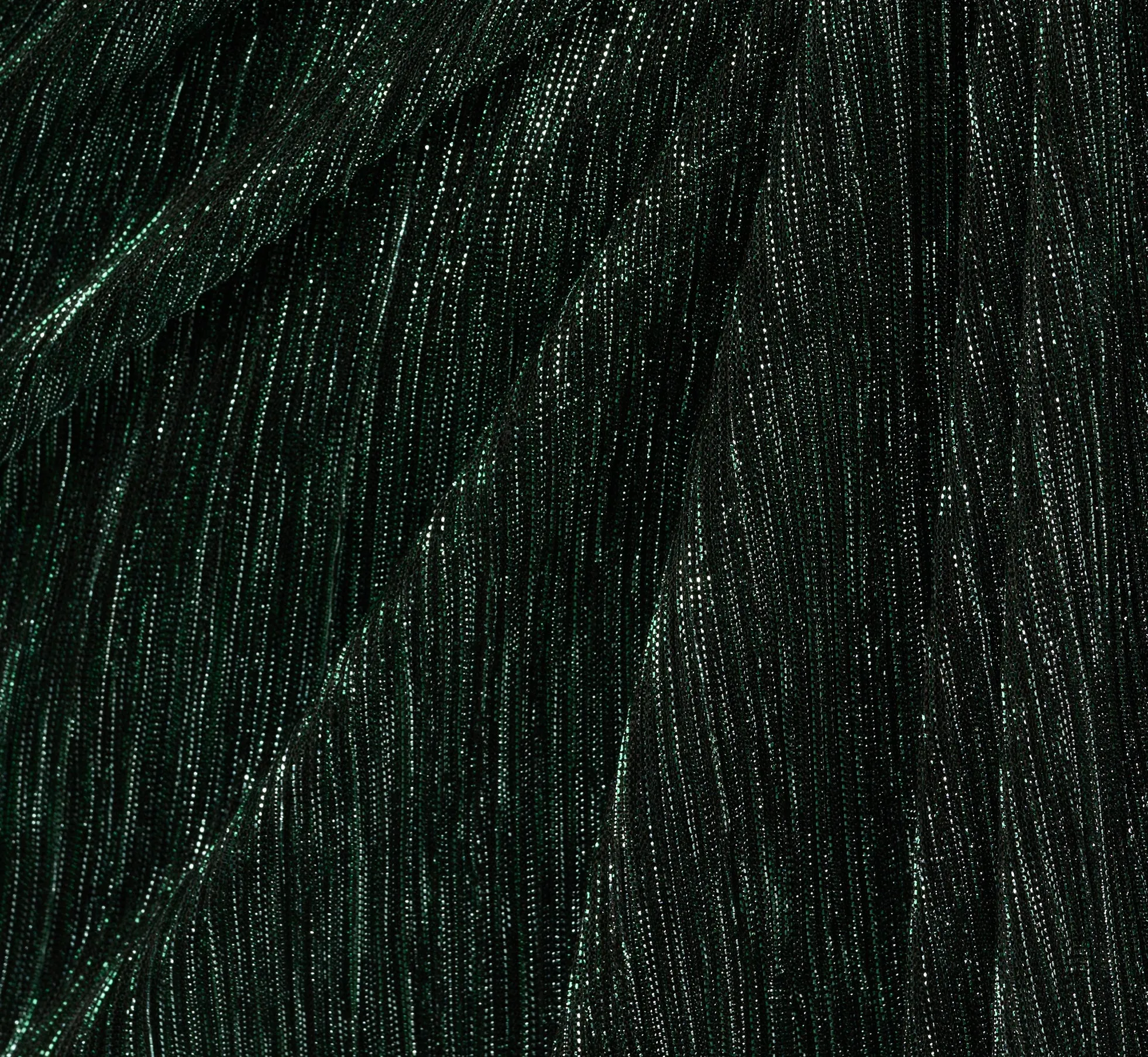 Stardust Pleated Draped One Shoulder Gown In Green Pine