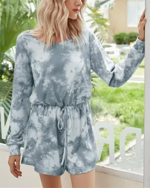 Tie-Dyed Mid Waist Jumpsuit - INK GREY