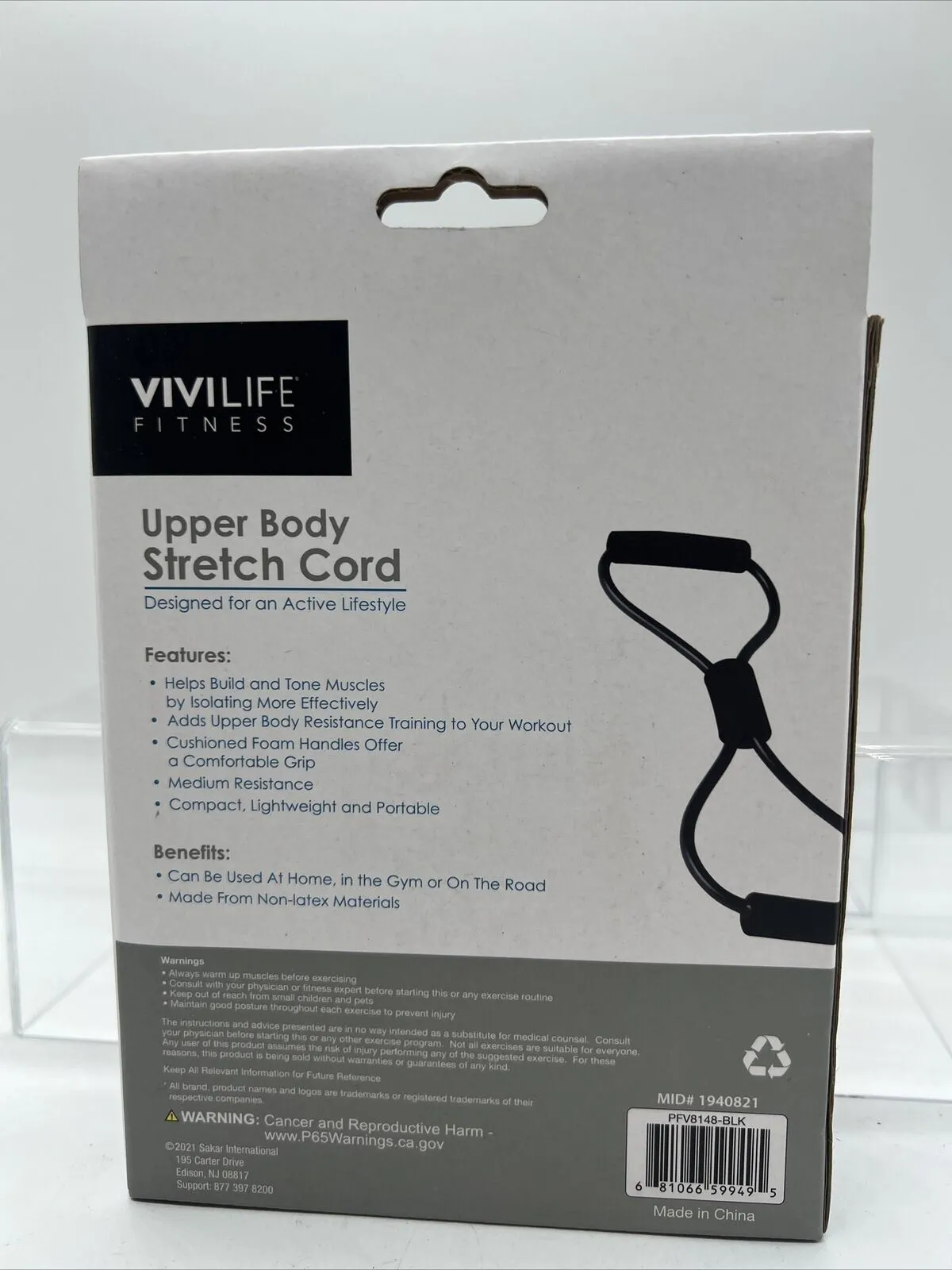 VIVILIFE Fitness Upper Body Stretch Cord Band Black Home Gym Office COMBINE Ship