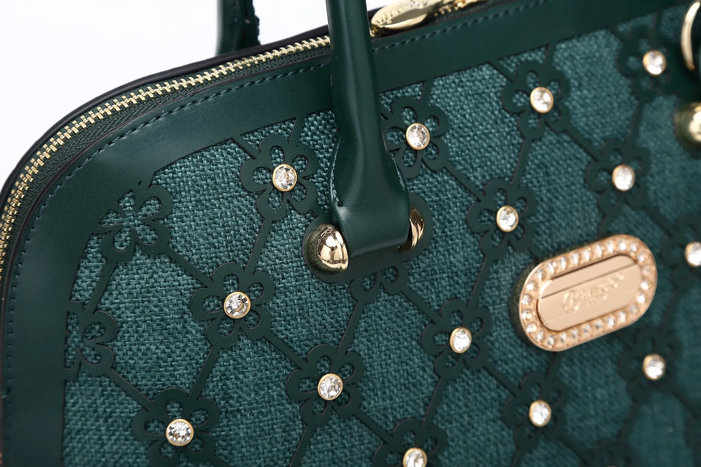 Wildflower Blossom Handmade Classy Canvas Medium Satchel [KO3001]