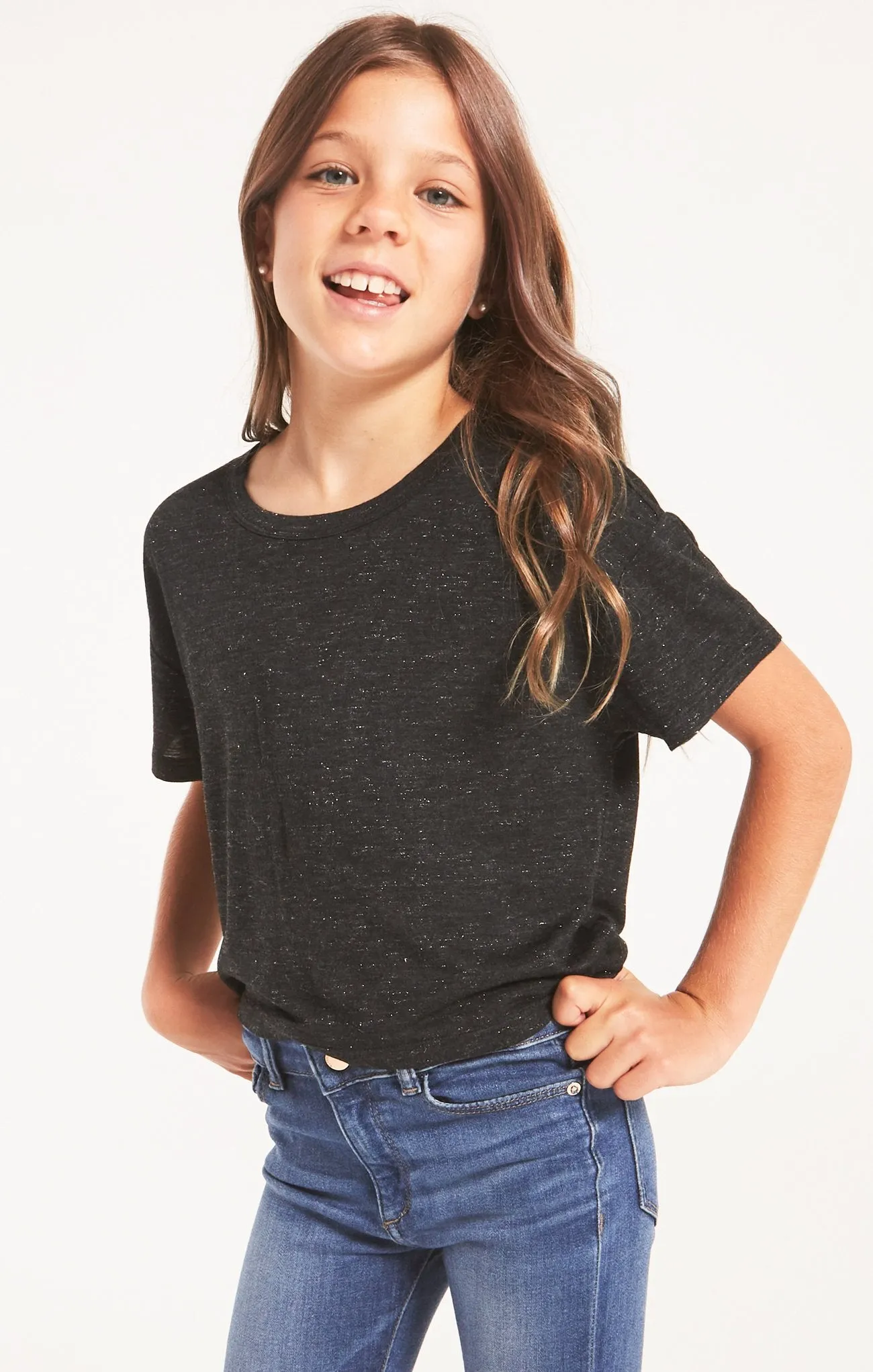 Z Supply Girls Nattie Sparkle Tee - Black